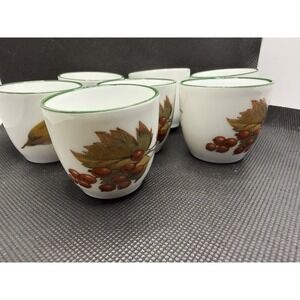 Royal Worcester Evesham Vale Set 7 Egg Cups 1986 Made in England No lids